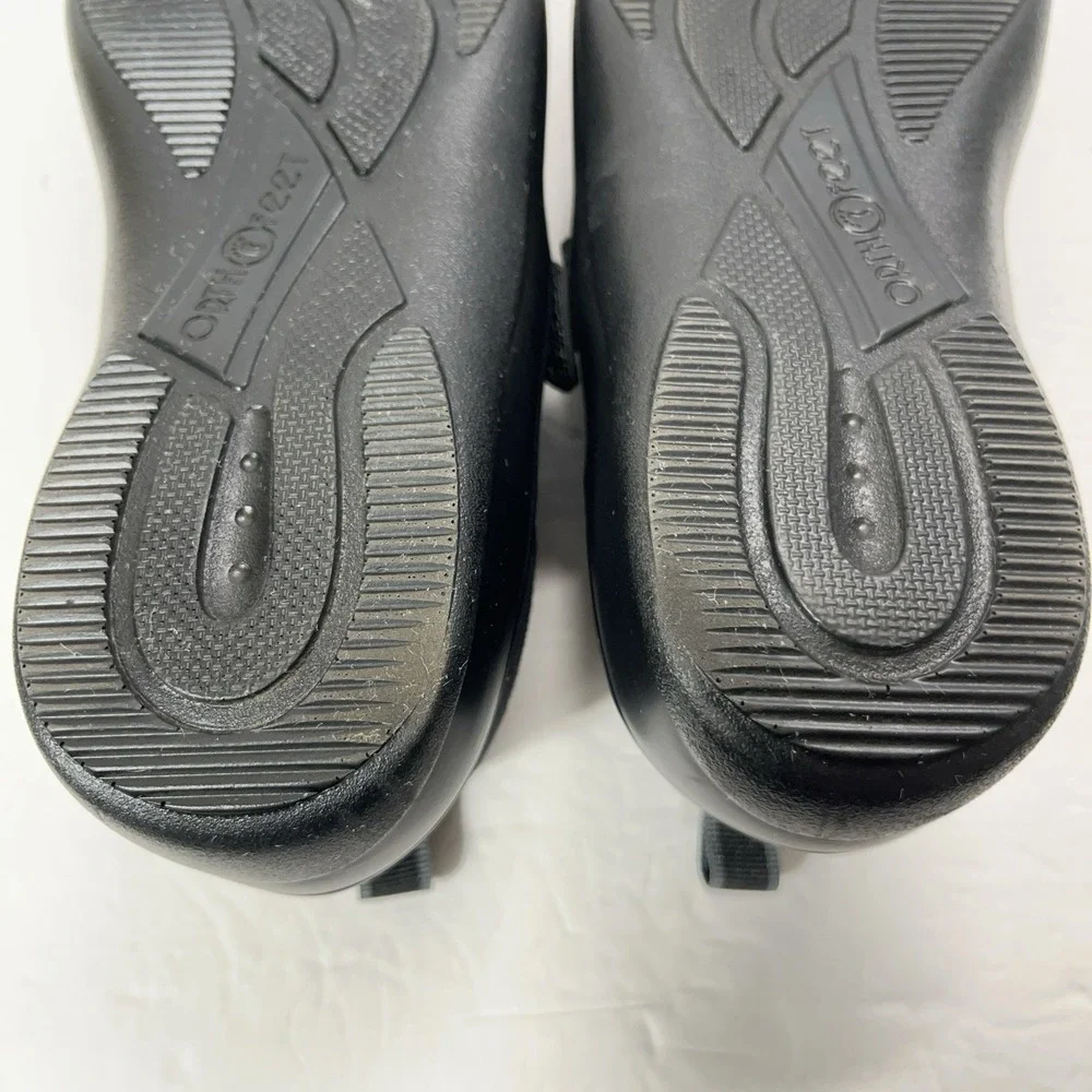 Ortho Feet Womens Quincy Ortho Shoes Black Comfort Slip On Walking 7.5D Wide